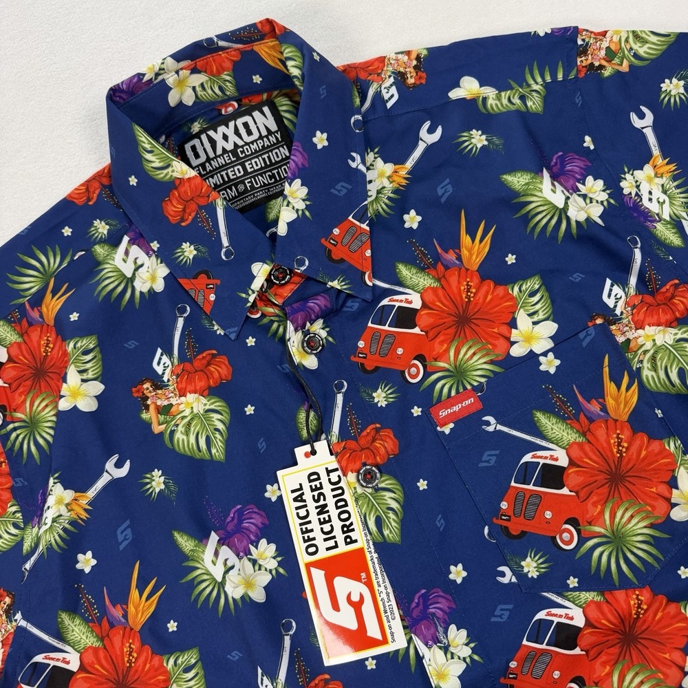 NWT Dixxon Flannel Company Limited Edition Snap-On Hawaiian Short Sleeve Medium - Picture 1 of 6